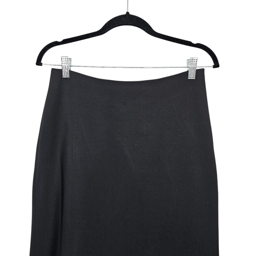 Marc Aurel Black Midi A-Line Skirt Hi-Lo Size 38 (M). - Picture 10 of 10
